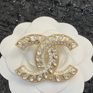 CHANEL Gold and Diamond Brooch